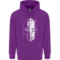 Medieval Helmet Gym Training Top Bodybuilding Mens 80% Cotton Hoodie Purple