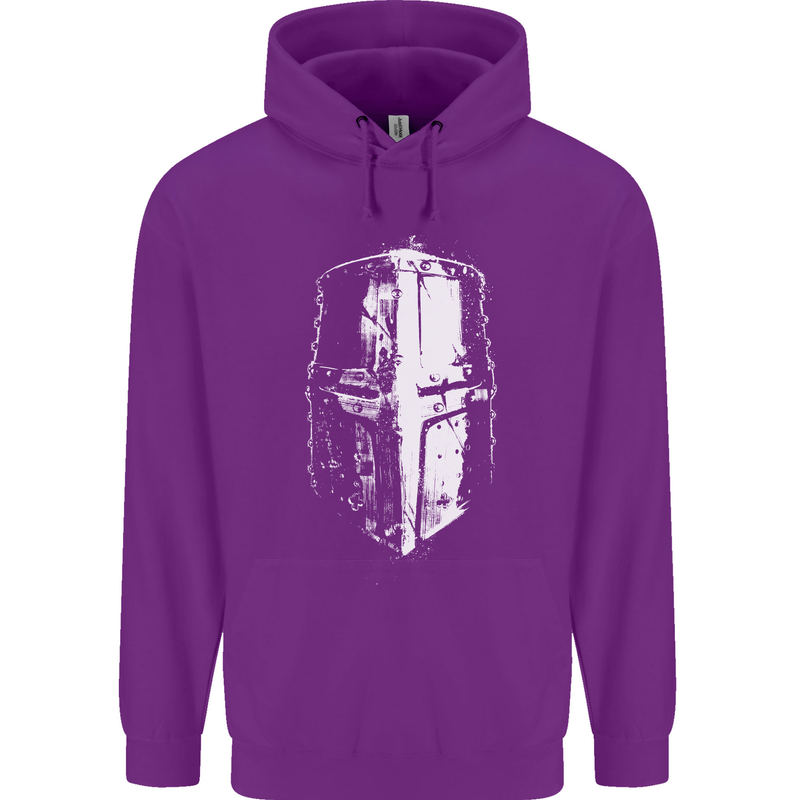 Medieval Helmet Gym Training Top Bodybuilding Mens 80% Cotton Hoodie Purple