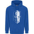 Medieval Helmet Gym Training Top Bodybuilding Mens 80% Cotton Hoodie Royal Blue
