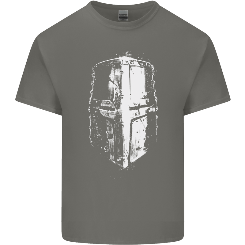 Medieval Helmet Gym Training Top Bodybuilding Mens Cotton T-Shirt Tee Top Charcoal