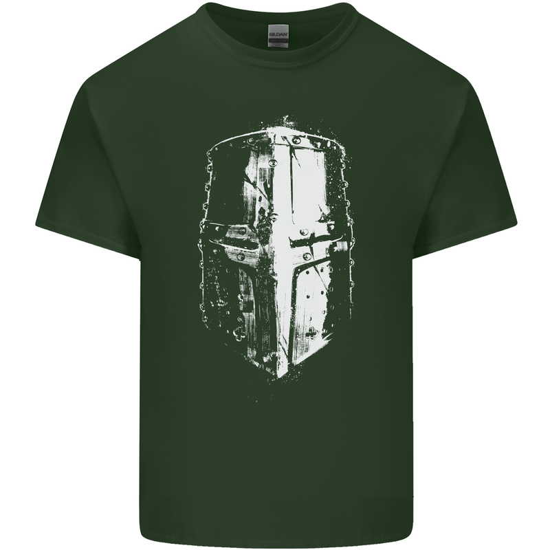 Medieval Helmet Gym Training Top Bodybuilding Mens Cotton T-Shirt Tee Top Forest Green