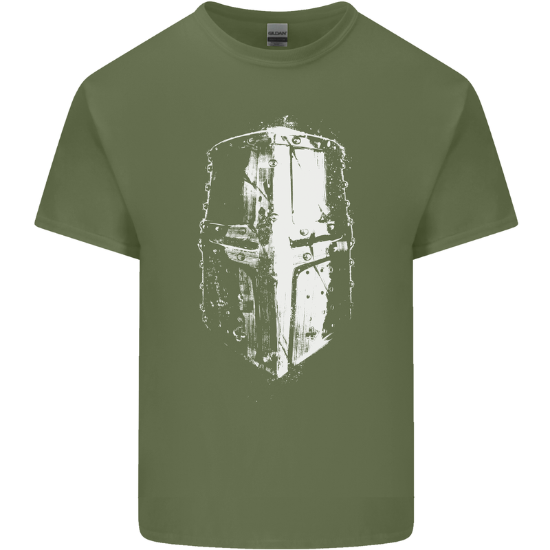 Medieval Helmet Gym Training Top Bodybuilding Mens Cotton T-Shirt Tee Top Military Green