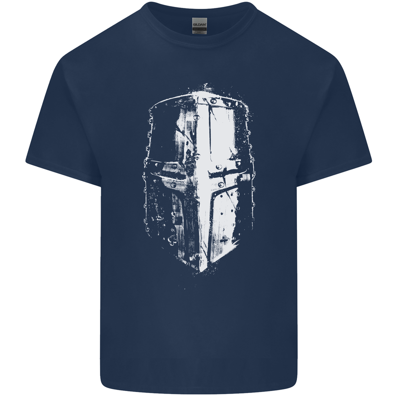 Medieval Helmet Gym Training Top Bodybuilding Mens Cotton T-Shirt Tee Top Navy Blue