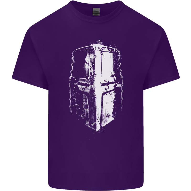 Medieval Helmet Gym Training Top Bodybuilding Mens Cotton T-Shirt Tee Top Purple