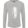 Medieval Helmet Gym Training Top Bodybuilding Mens Long Sleeve T-Shirt Sports Grey
