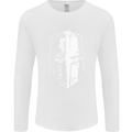 Medieval Helmet Gym Training Top Bodybuilding Mens Long Sleeve T-Shirt White