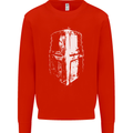 Medieval Helmet Gym Training Top Bodybuilding Mens Sweatshirt Jumper Bright Red