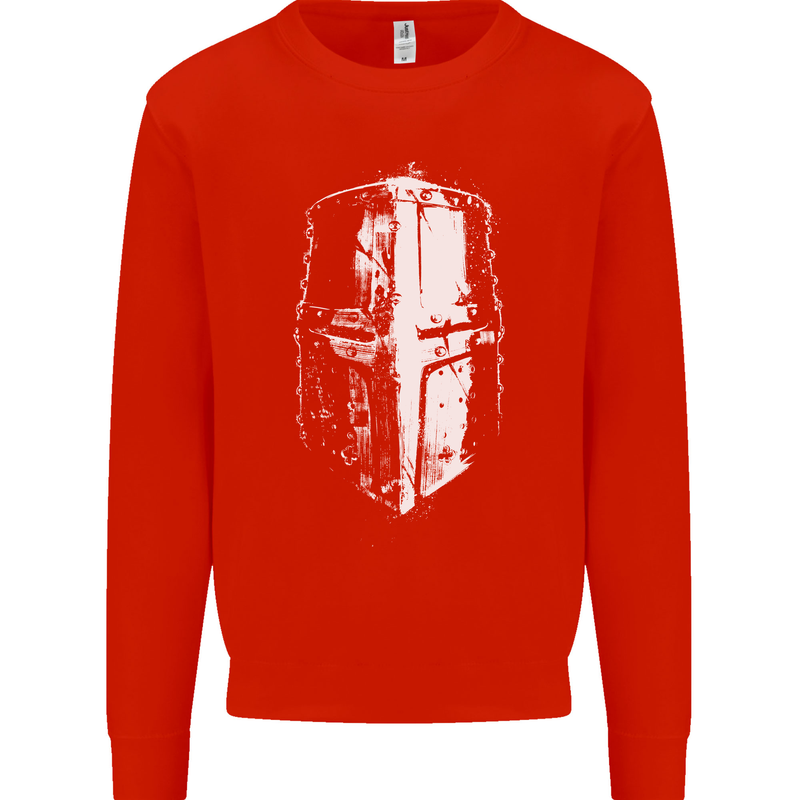Medieval Helmet Gym Training Top Bodybuilding Mens Sweatshirt Jumper Bright Red
