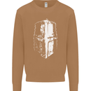 Medieval Helmet Gym Training Top Bodybuilding Mens Sweatshirt Jumper Caramel Latte