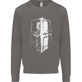 Medieval Helmet Gym Training Top Bodybuilding Mens Sweatshirt Jumper Charcoal