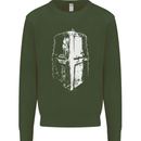 Medieval Helmet Gym Training Top Bodybuilding Mens Sweatshirt Jumper Forest Green