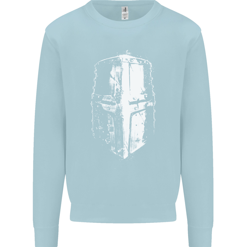 Medieval Helmet Gym Training Top Bodybuilding Mens Sweatshirt Jumper Light Blue