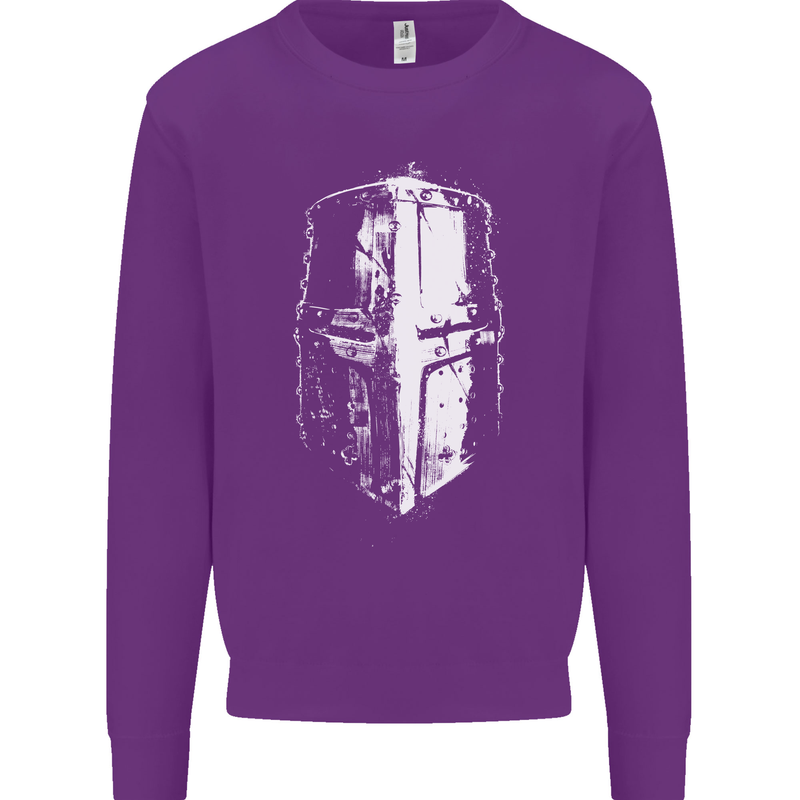 Medieval Helmet Gym Training Top Bodybuilding Mens Sweatshirt Jumper Purple