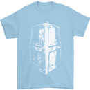 Medieval Helmet Gym Training Top Bodybuilding Mens T-Shirt Cotton Gildan Light Blue