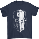 Medieval Helmet Gym Training Top Bodybuilding Mens T-Shirt Cotton Gildan Navy Blue
