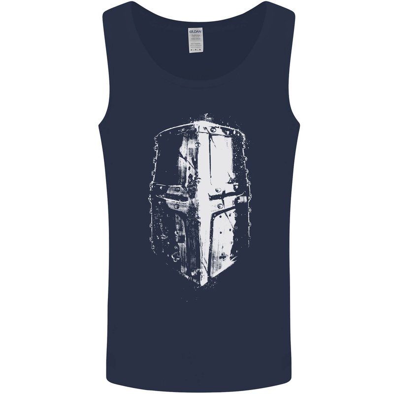 Medieval Helmet Gym Training Top Bodybuilding Mens Vest Tank Top Navy Blue