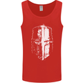 Medieval Helmet Gym Training Top Bodybuilding Mens Vest Tank Top Red