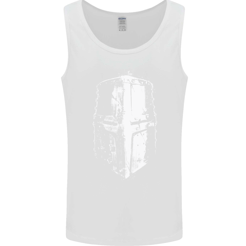 Medieval Helmet Gym Training Top Bodybuilding Mens Vest Tank Top White