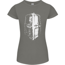Medieval Helmet Gym Training Top Bodybuilding Womens Petite Cut T-Shirt Charcoal