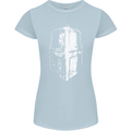 Medieval Helmet Gym Training Top Bodybuilding Womens Petite Cut T-Shirt Light Blue