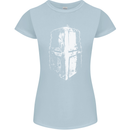 Medieval Helmet Gym Training Top Bodybuilding Womens Petite Cut T-Shirt Light Blue