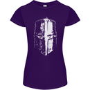 Medieval Helmet Gym Training Top Bodybuilding Womens Petite Cut T-Shirt Purple
