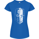Medieval Helmet Gym Training Top Bodybuilding Womens Petite Cut T-Shirt Royal Blue