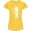 Medieval Helmet Gym Training Top Bodybuilding Womens Petite Cut T-Shirt Yellow