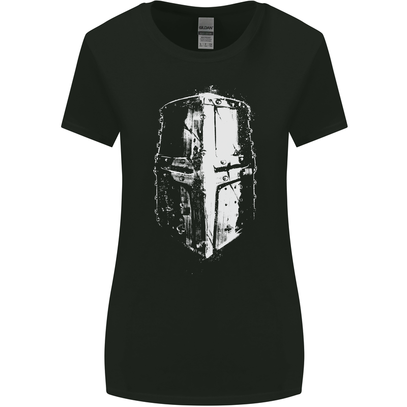 Medieval Helmet Gym Training Top Bodybuilding Womens Wider Cut T-Shirt Black