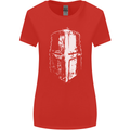 Medieval Helmet Gym Training Top Bodybuilding Womens Wider Cut T-Shirt Red