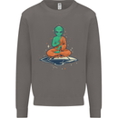Meditating Alien UFO Yoga Mens Sweatshirt Jumper Charcoal