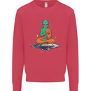 Meditating Alien UFO Yoga Mens Sweatshirt Jumper Heliconia