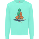 Meditating Alien UFO Yoga Mens Sweatshirt Jumper Peppermint
