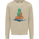 Meditating Alien UFO Yoga Mens Sweatshirt Jumper Sand