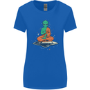 Meditating Alien UFO Yoga Womens Wider Cut T-Shirt Royal Blue