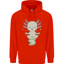 Meditating Axolot Yoga Spiritual Childrens Kids Hoodie Bright Red