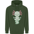 Meditating Axolot Yoga Spiritual Childrens Kids Hoodie Forest Green