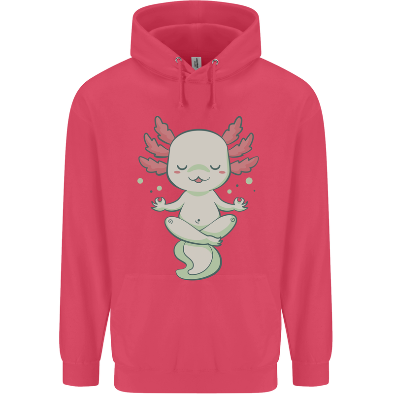Meditating Axolot Yoga Spiritual Childrens Kids Hoodie Heliconia
