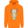 Meditating Axolot Yoga Spiritual Childrens Kids Hoodie Orange
