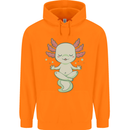 Meditating Axolot Yoga Spiritual Childrens Kids Hoodie Orange