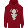 Meditating Axolot Yoga Spiritual Childrens Kids Hoodie Red
