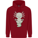 Meditating Axolot Yoga Spiritual Childrens Kids Hoodie Red