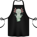 Meditating Axolot Yoga Spiritual Cotton Apron 100% Organic Black