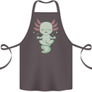 Meditating Axolot Yoga Spiritual Cotton Apron 100% Organic Dark Grey