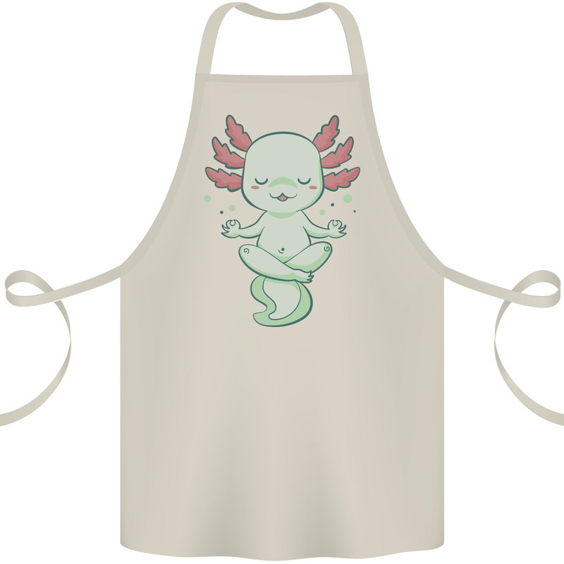 Meditating Axolot Yoga Spiritual Cotton Apron 100% Organic Natural