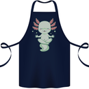 Meditating Axolot Yoga Spiritual Cotton Apron 100% Organic Navy Blue