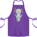 Meditating Axolot Yoga Spiritual Cotton Apron 100% Organic Purple