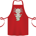 Meditating Axolot Yoga Spiritual Cotton Apron 100% Organic Red