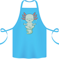 Meditating Axolot Yoga Spiritual Cotton Apron 100% Organic Turquoise