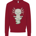 Meditating Axolot Yoga Spiritual Kids Sweatshirt Jumper Red
